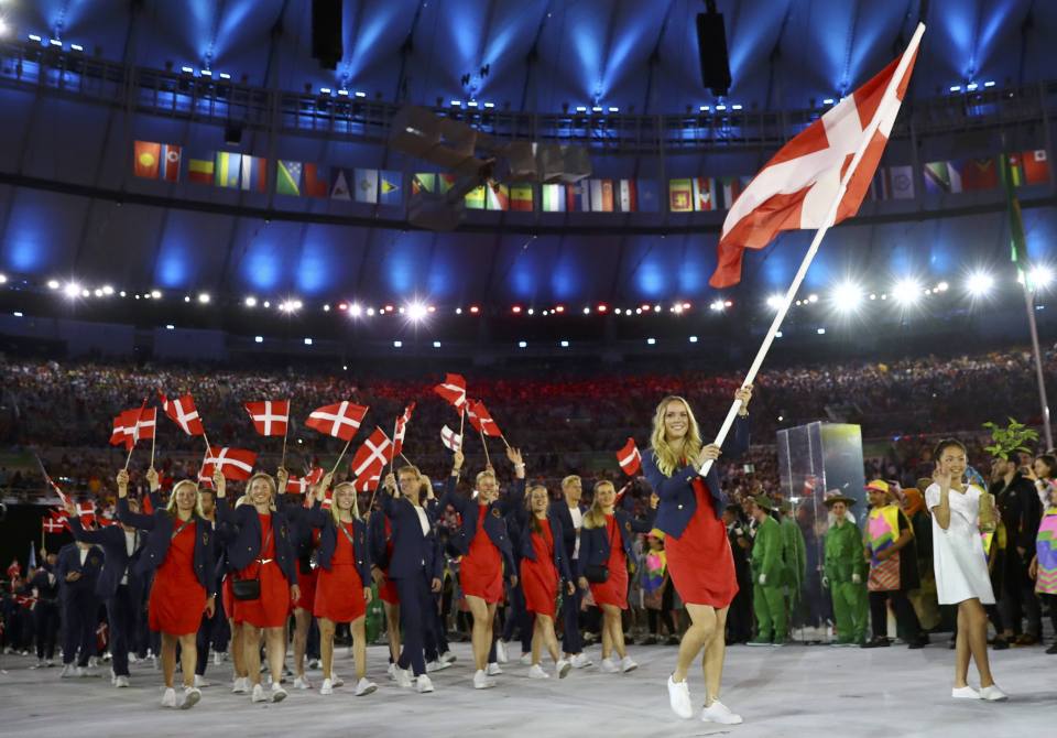 Wozniacki carried the flag for Denmark in the opening ceremony of the games