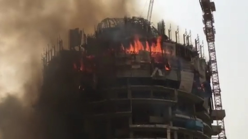 The construction site inferno is now said to be under control