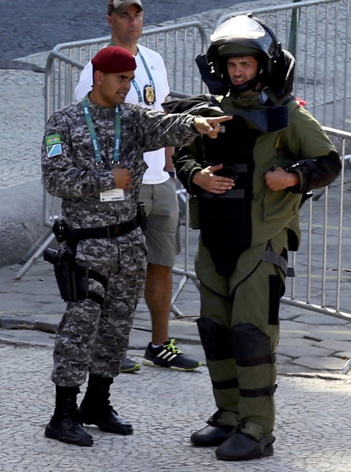 Bomb disposal teams in Rio like this one will be on high alert throughout the games 