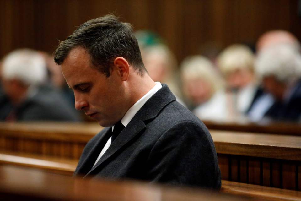  Oscar Pistorius in court last month as he was jailed for just six years for the murder of Reeva Steenkamp