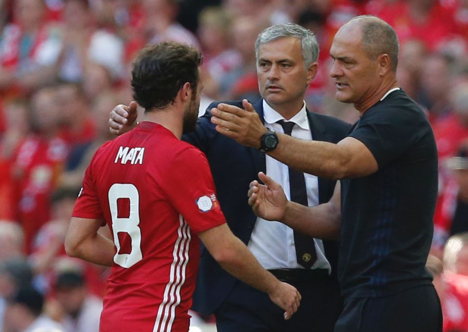 Juan Mata substituted by Jose Mourinho