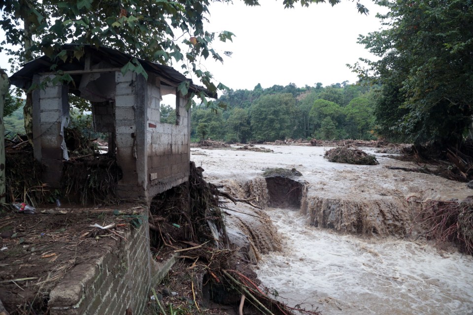  Tlaola in eastern Mexico has been battered by winds and rain causing flooding and landslides