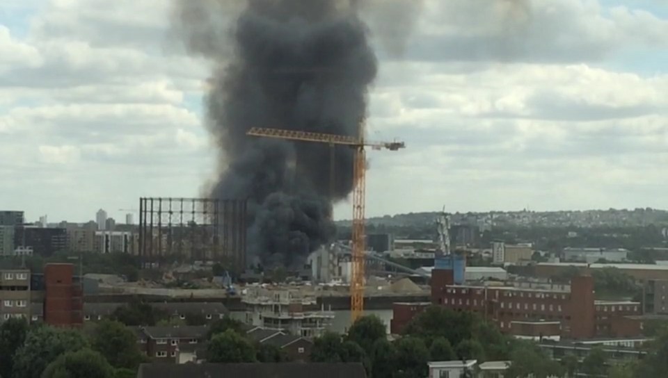 Fifteen fire engines and around 100 firefighters and officers are at the scene of the large fire