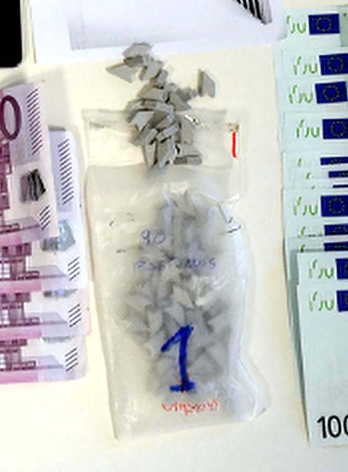  The bust found drugs containing 400mg of MDMA - five times the 'usual' amount of 80mg