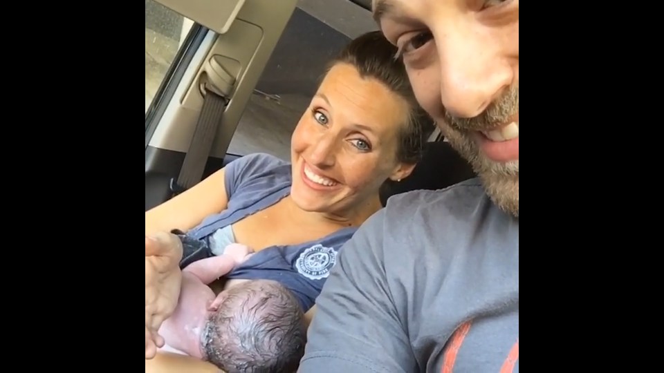  The couple were all smiled as they introduced their new daughter