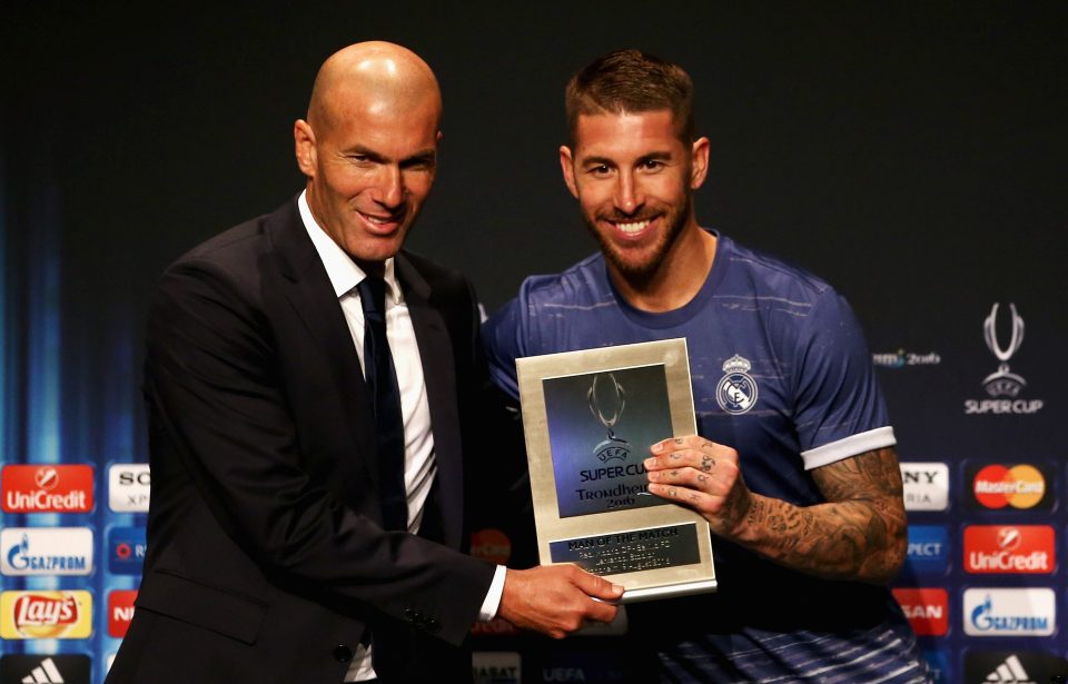  Zinedine Zidane praised captain Sergio Ramos for his performance