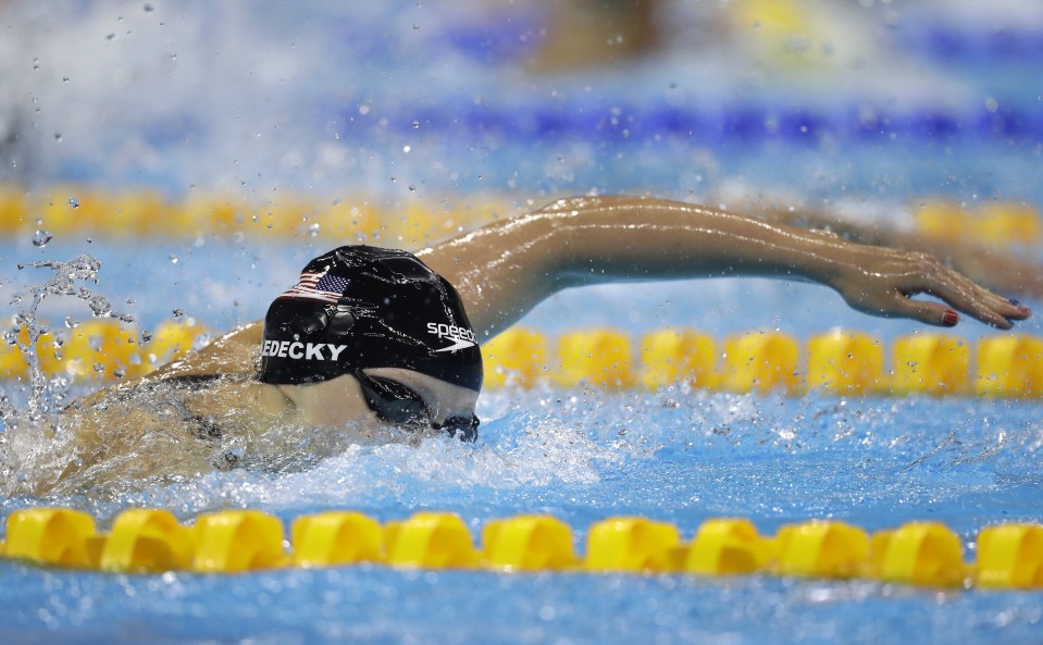  Katie Ledecky beat off competition from Sarah Sjostrom of who took the silver medal