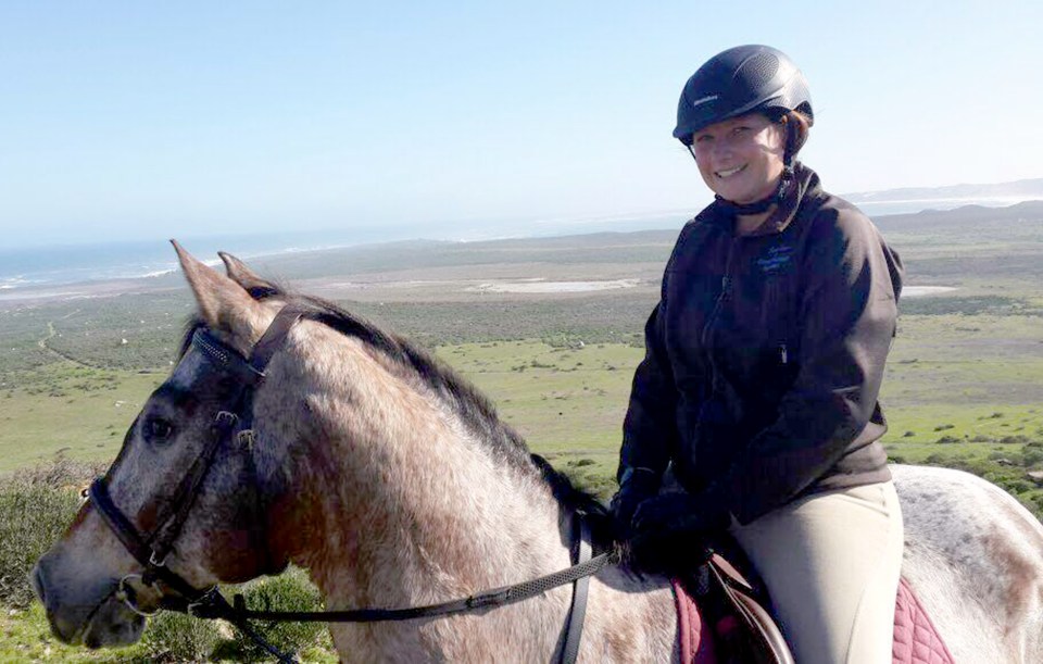 Antoinette riding her own horse with the 32-year-old determined to get back on the horse