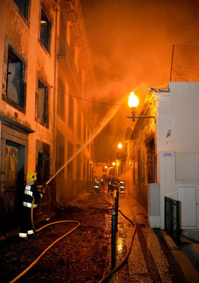  Pictures from Wednesday showed firefighters desperately battling to save the historic buildings, some of which are hundreds of years old