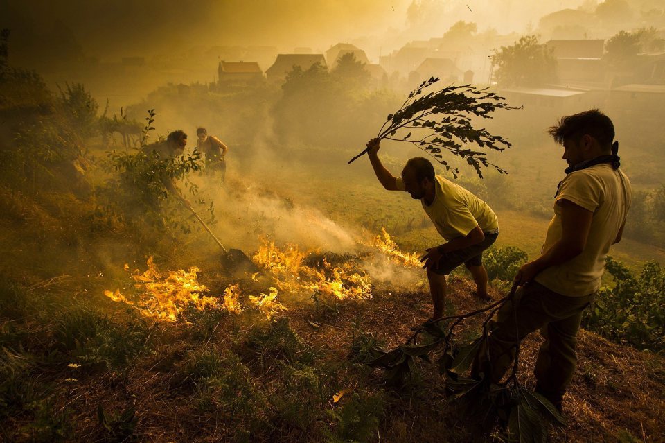  Spain has also been battling fires, with 15 still raging in the Galicia region