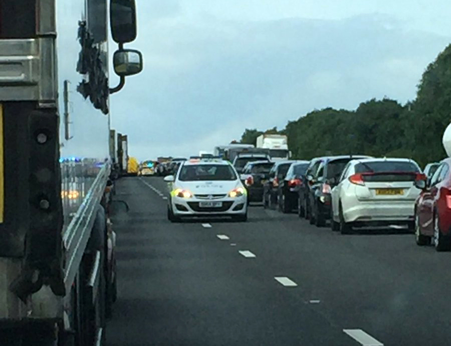  Emergency services pictured responding to the crash on the A34 in Newbury last night