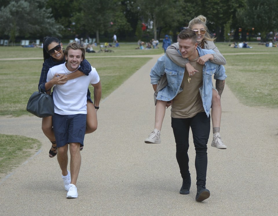 Love Island winners Nathan Massey and Cara De La Hoyde on a mate date with Olivia Buckland and Alex Bowen