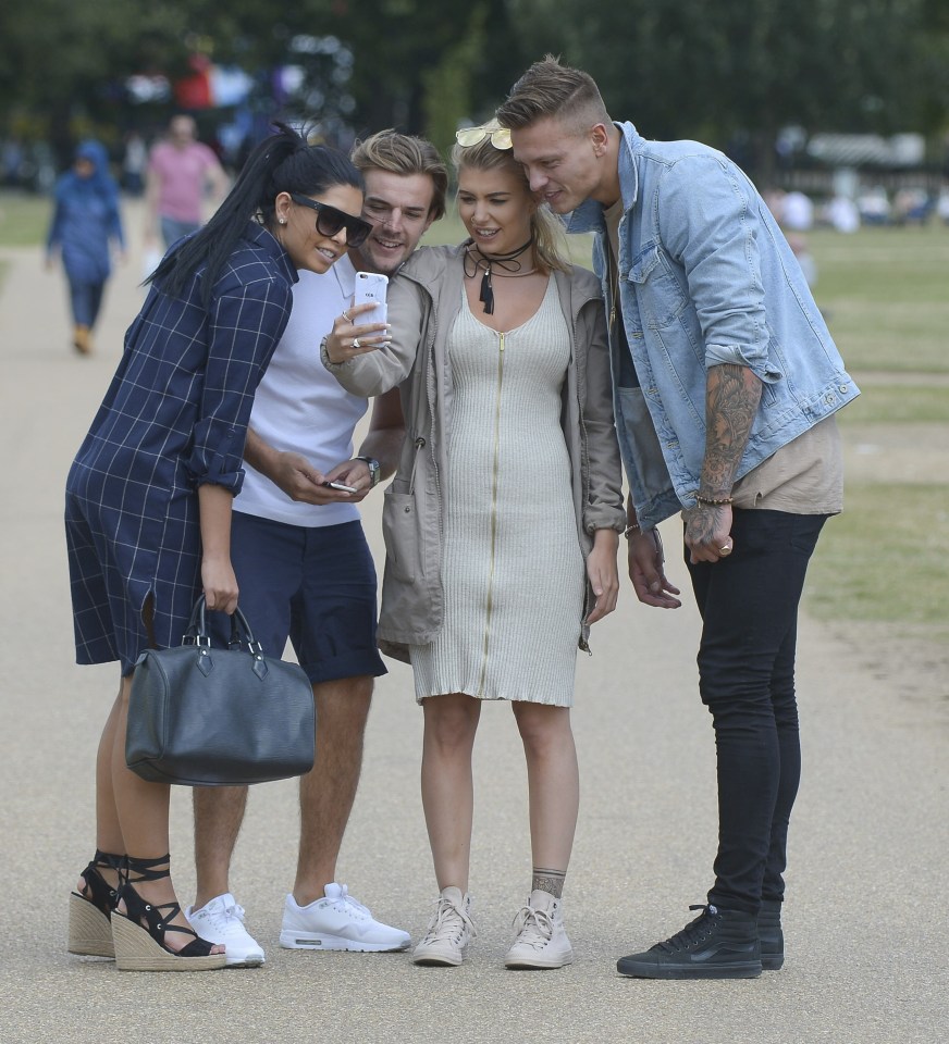 Love Island winners Nathan Massey and Cara De La Hoyde on a mate date with Olivia Buckland and Alex Bowen