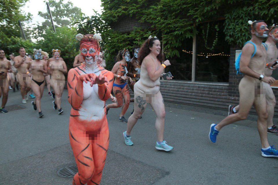 Participants painted themselves in fitting tiger stripes