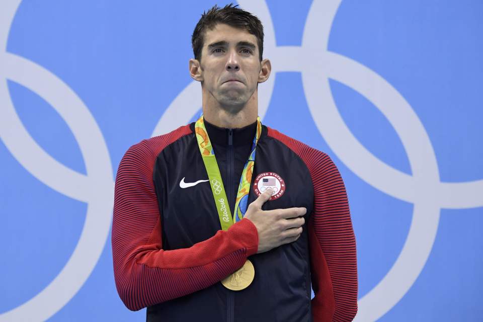  Phelps was feeling the emotion on the podium as he collected his gold