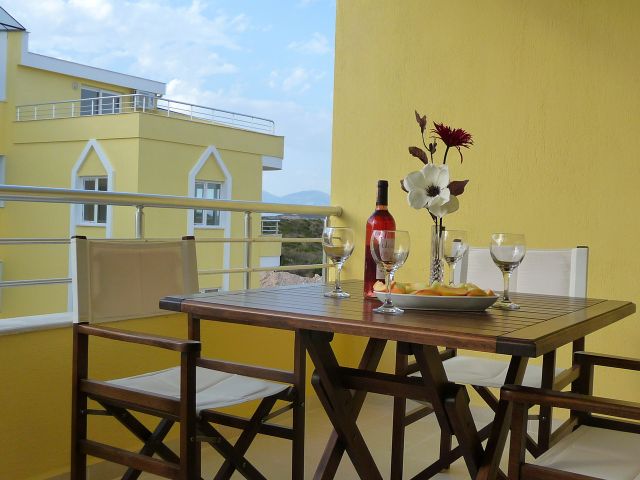 Wining and dining .... the lush apartments have their own terrace to enjoy dinner al fresco