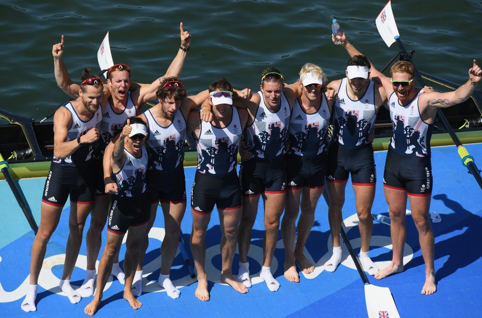 The World Champion men's eight won gold just minutes after the women won a historic silver