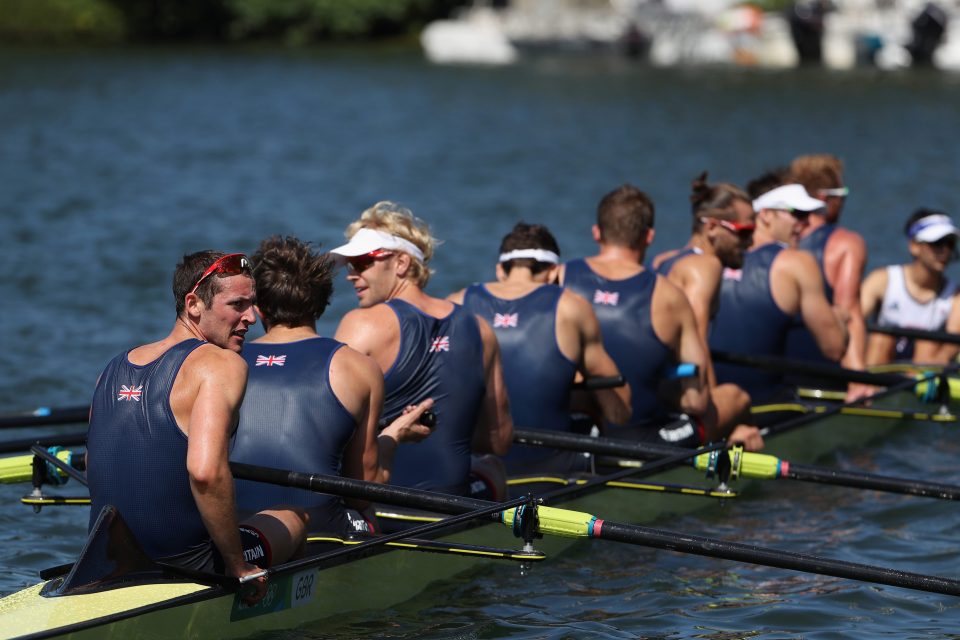 Members of Team GB celebrate winning the gold in stunning fashion in Rio