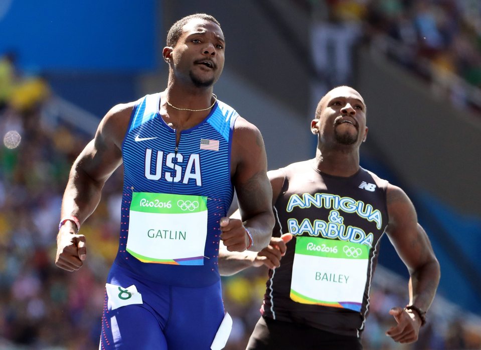 Justin Gatlin was fastest in the heats, clocking a time of 10.01s