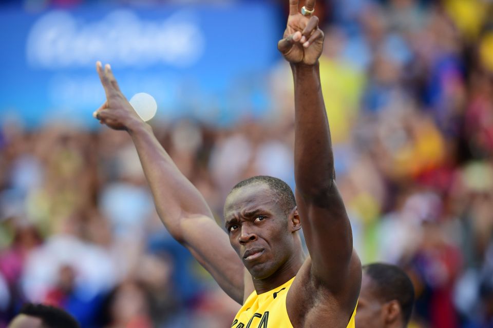 Jamaica's Usain Bolt clocked 10.7 seconds to win his 100m