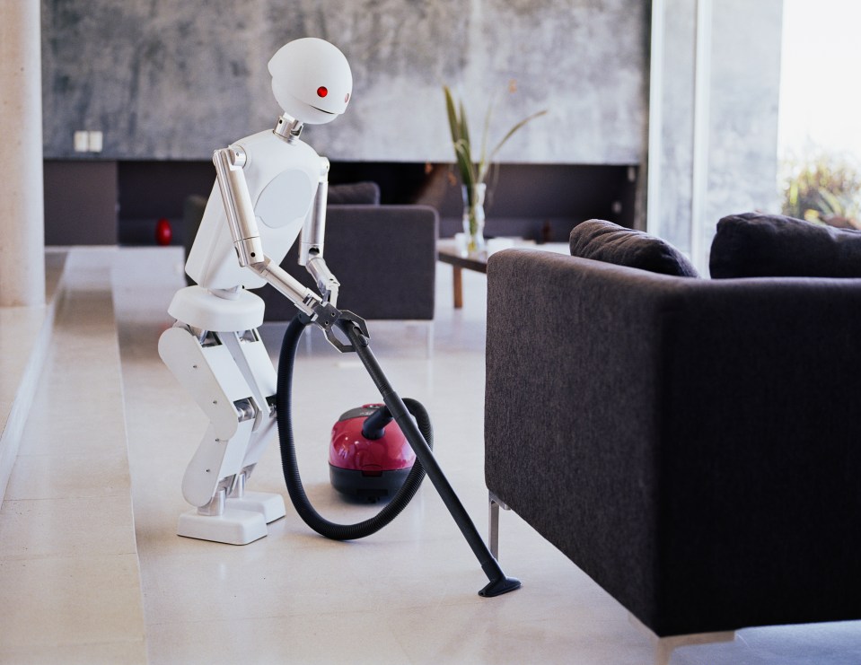 Robot vacuuming living room