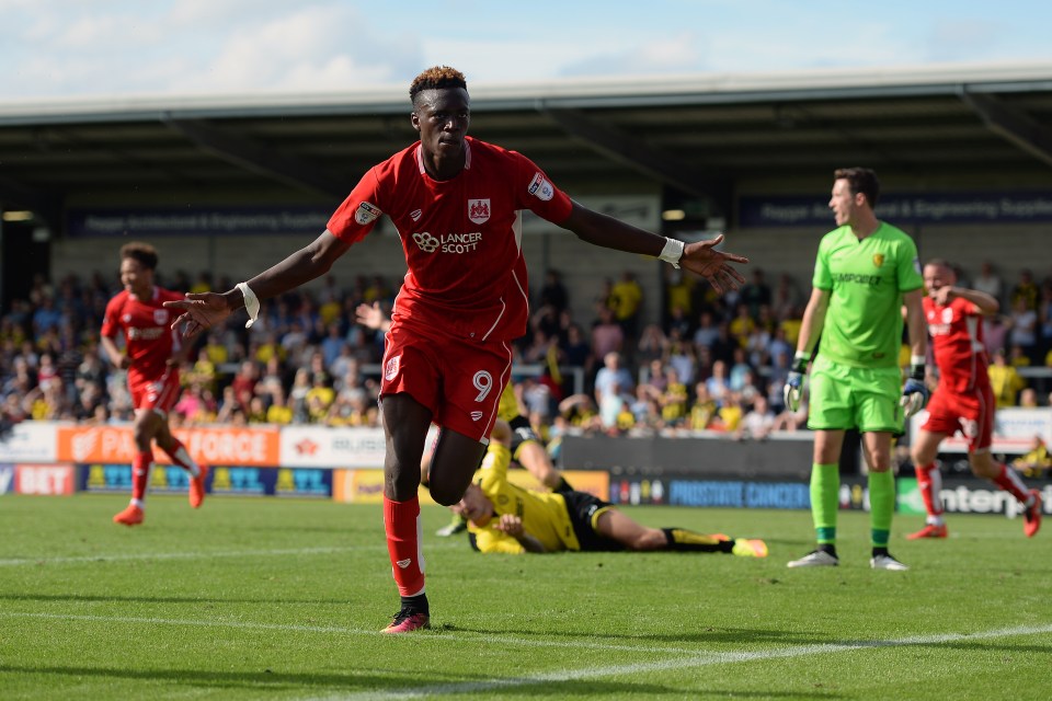  Tammy Abraham has been enjoying his time on loan at Bristol City already with four in four