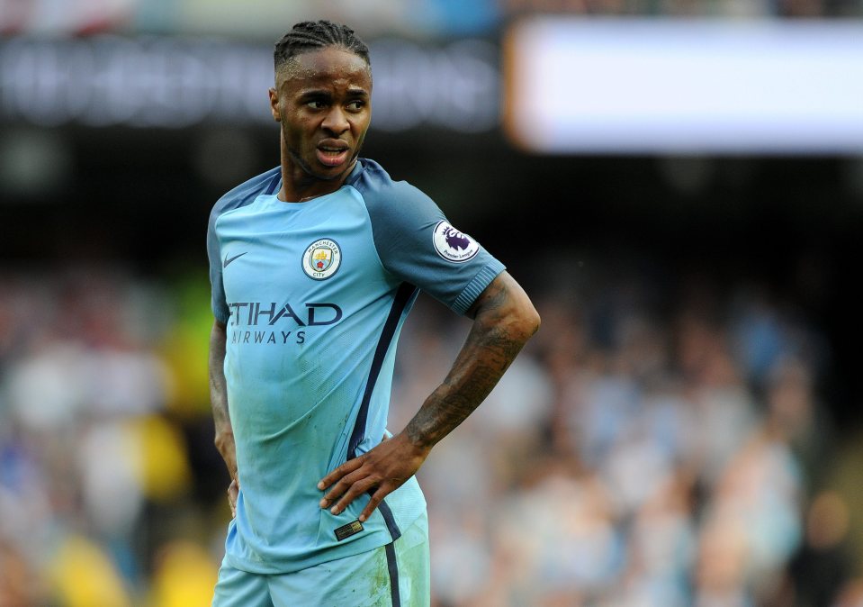 Midfielder Raheem playing for Manchester City 