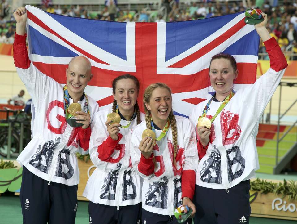 The girls on the podium after their stunning performance