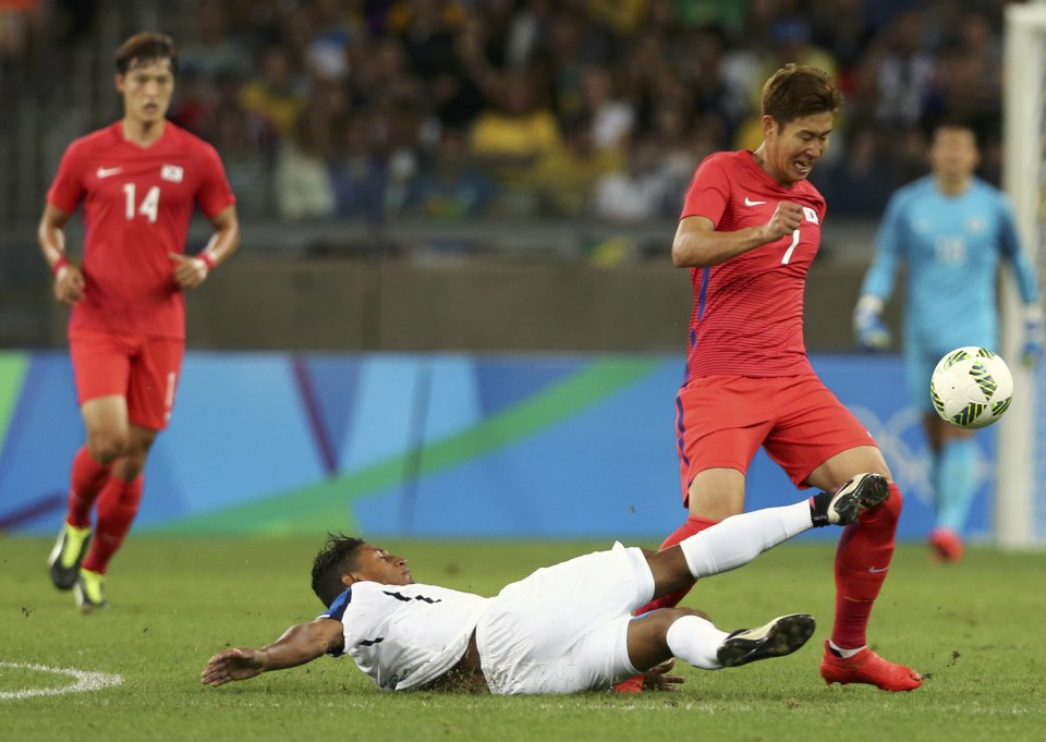  The 24-year-old star scored twice for South Korea at Rio 2016