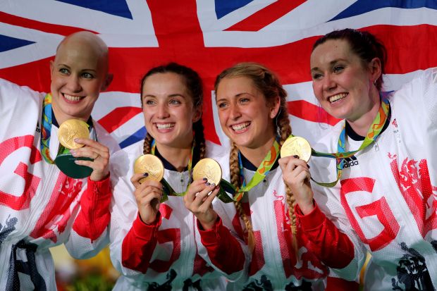 Laura Trott and Team GB smashed the world record in team pursuit gold