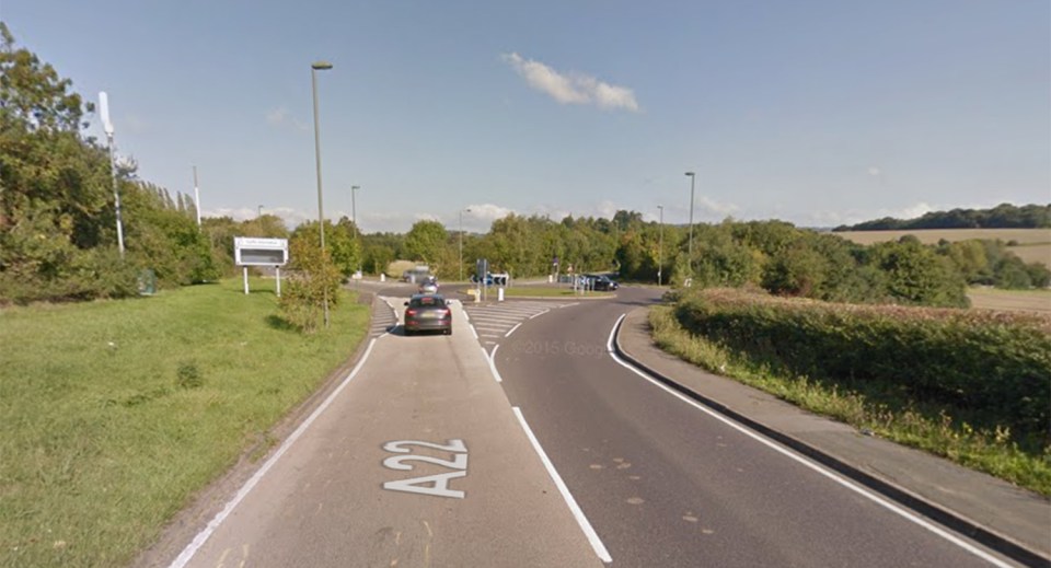  The motorcyclist died on the A22 at Godstone after coming off his bike