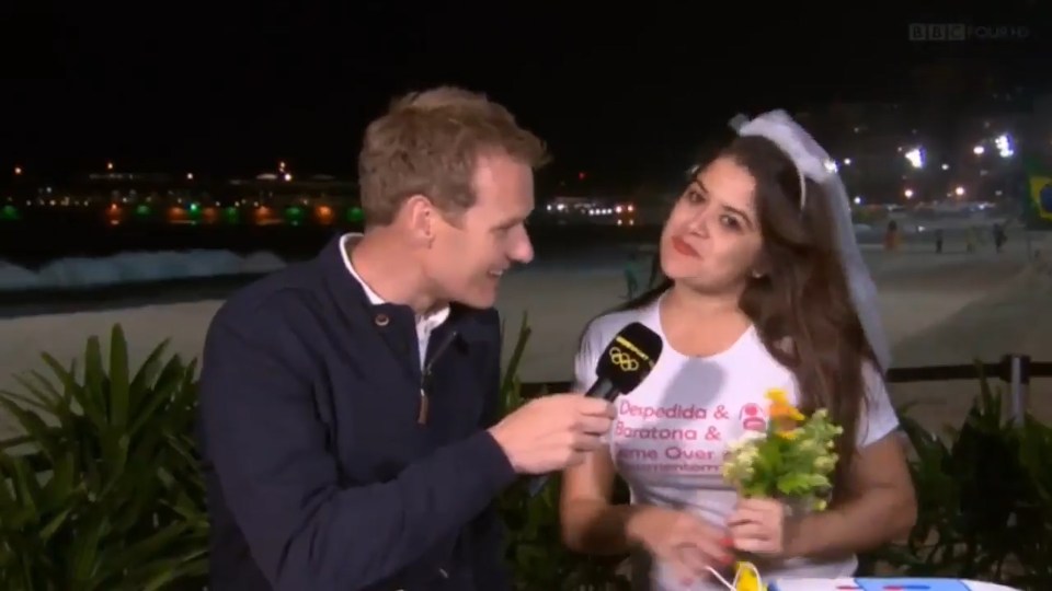 The Brazilian bride-to-be was invited on the show by Walker as she walked alongside the Copacabana beach with her hen party