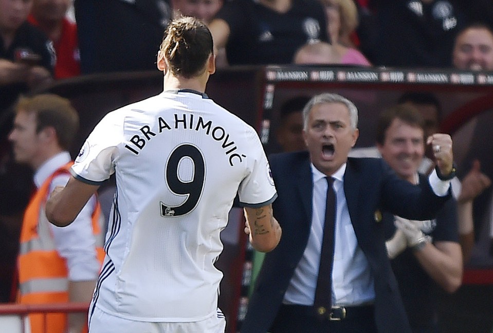 Mourinho seemed to enjoy the Swede's first strike as a United player