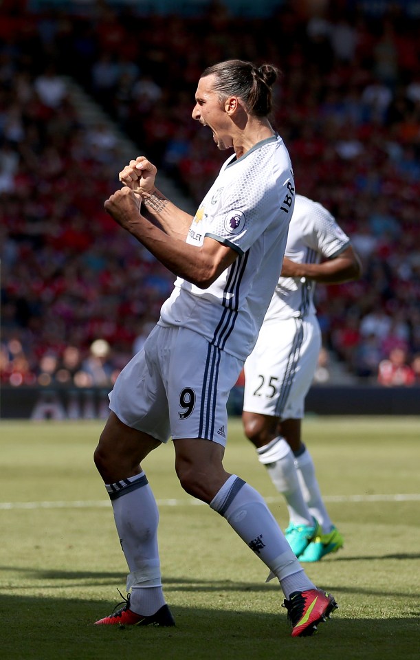 Zlatan netted his first for United from long range