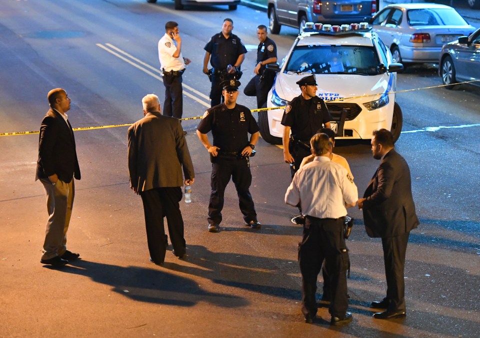 General views of the aftermath of the murder of an imam in Queens