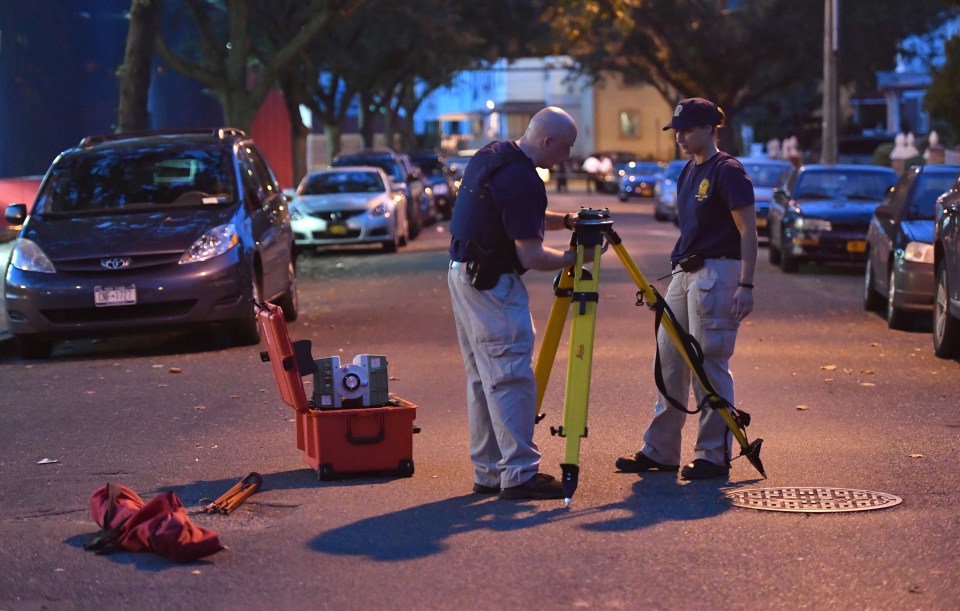 General views of the aftermath of the murder of an imam in Queens