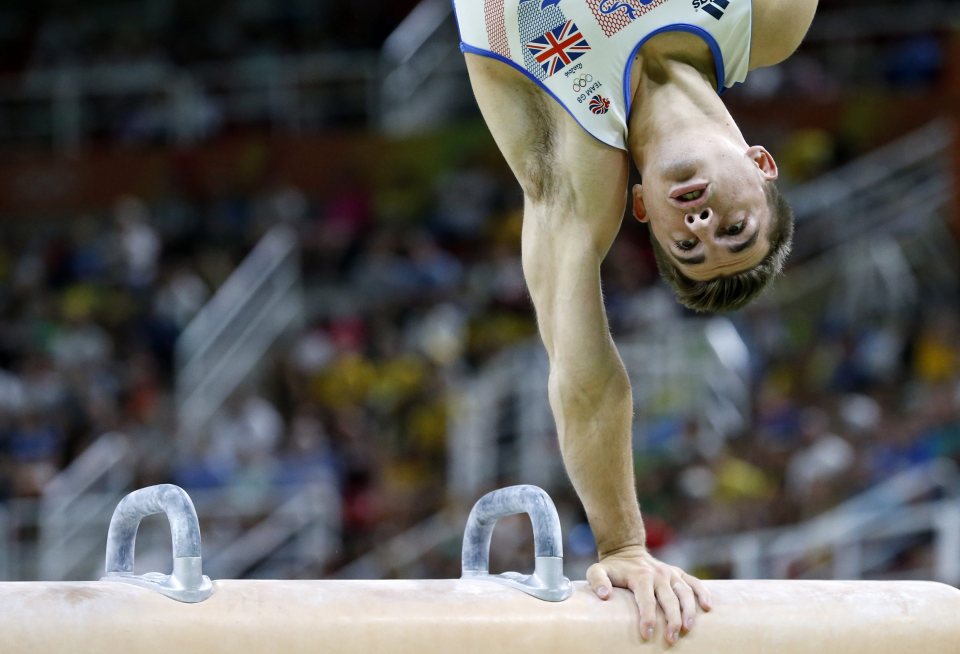  Whitlock on the pommel during his routine that grabbed him a second gold