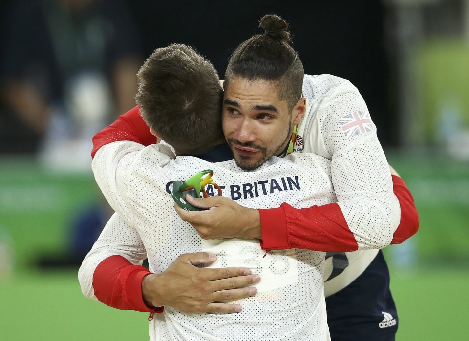  Whitlock and Smith embrace after both scooping Olympic medals