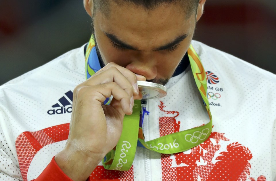  Silver medals, such as the one won by Louis Smith, are made from 500 grams of silver