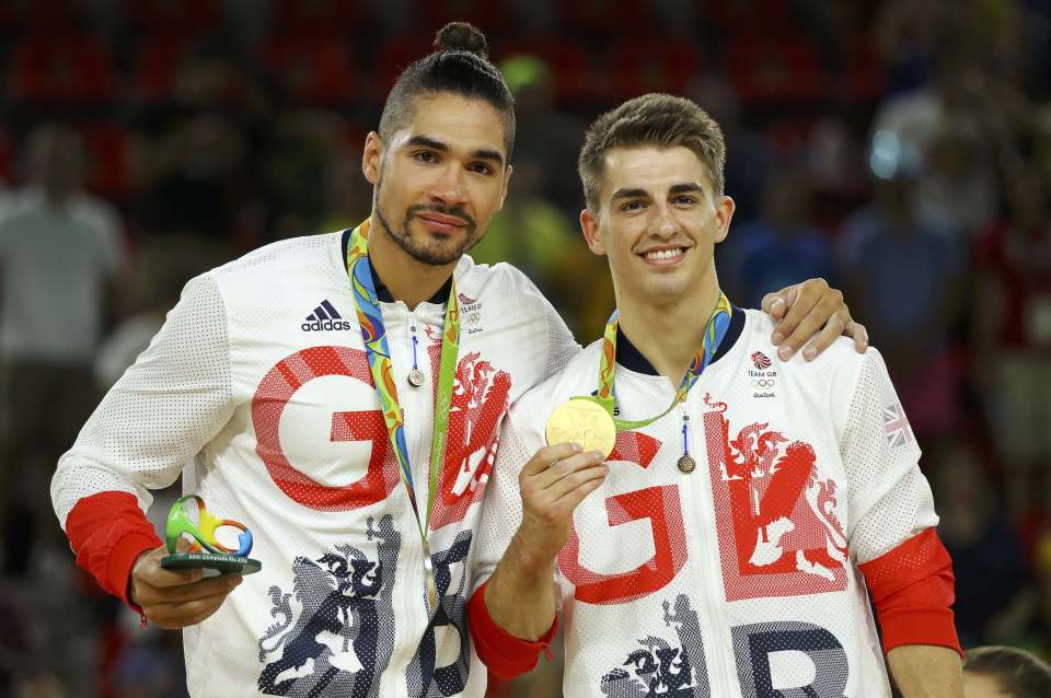  Louis Smith and Max Whitlock celebrate yet more British Olympic medals