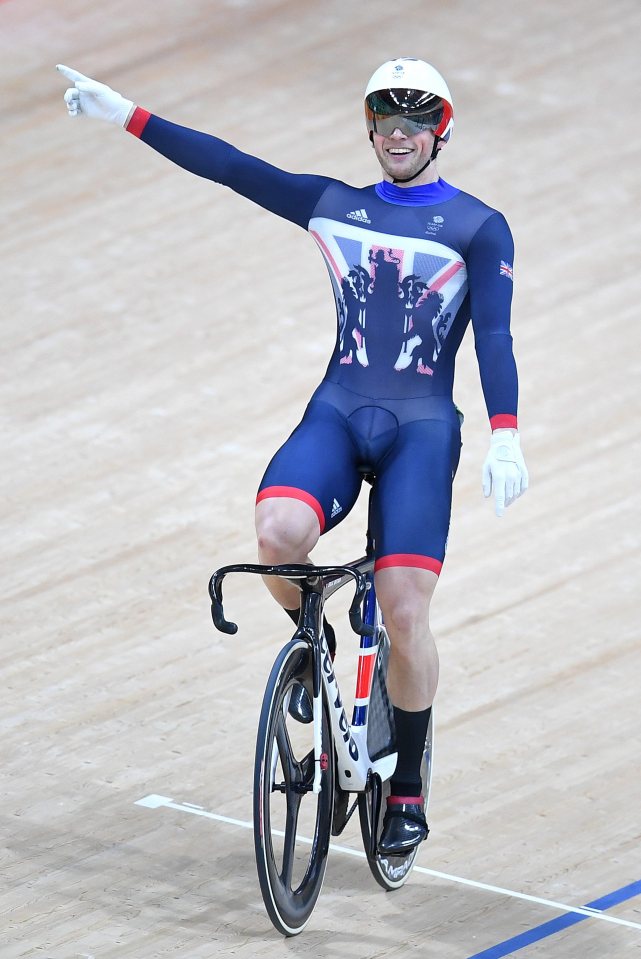 Cyclist Jason Kenny also struck gold in the Men's Sprint 