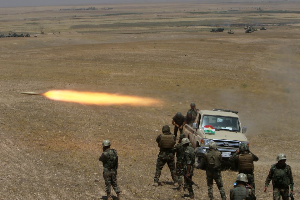  Kurdish forces unleashed their assault after a wave of bombs were dropped by US and coalition planes