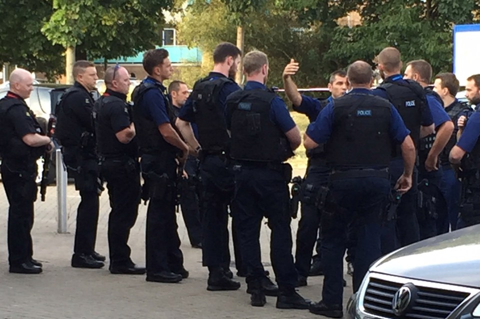  Armed cops locked down the local area as they launched a manhunt