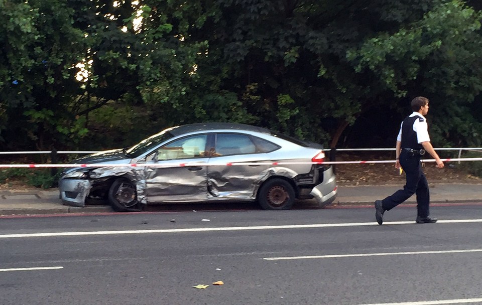  The Metropolitan police said a car failed to stop and collided with a vehicle in Burdett Road