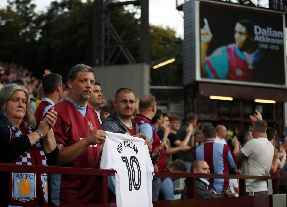 Villa fans paid a silent tribute to their former favourite Atkinson