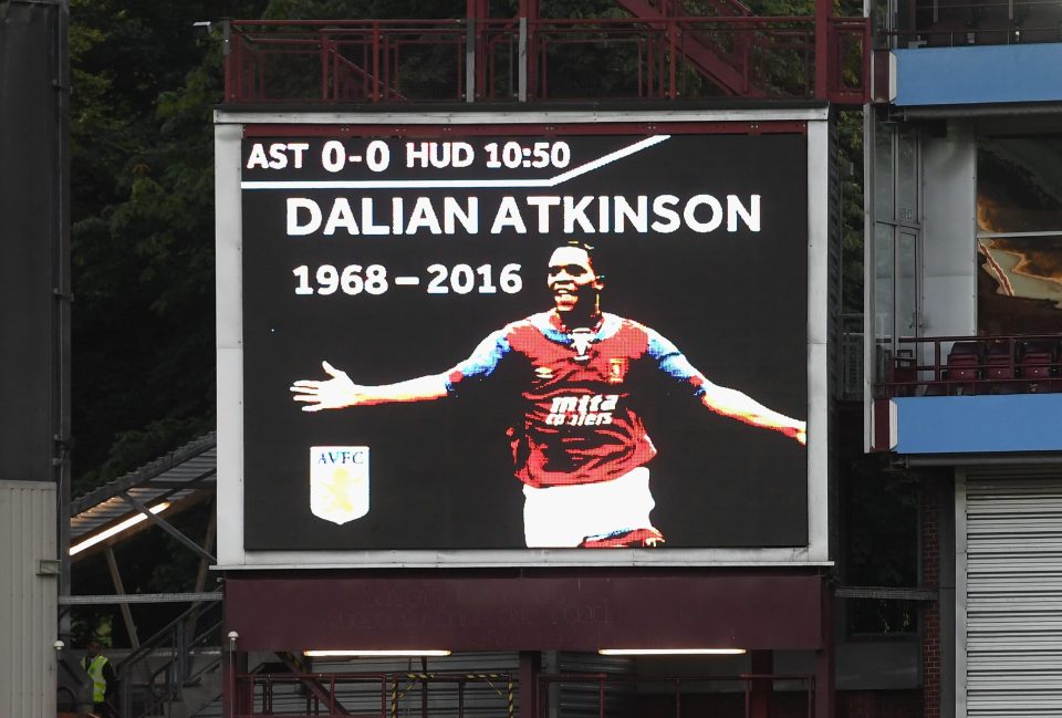 Villa remember their former forward Dalian Atkinson, who died after being Tasered by police