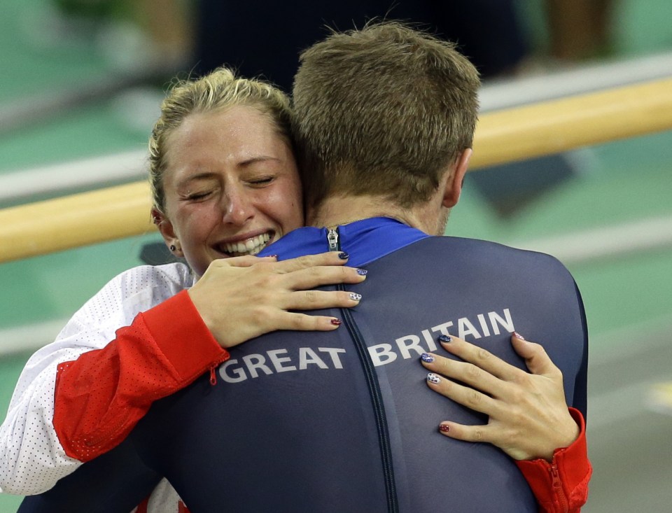  After Jason won his 6th Olympic gold medal, equalling Sir Chris Hoys record, his fiance Laura jumped the barrier to celebrate