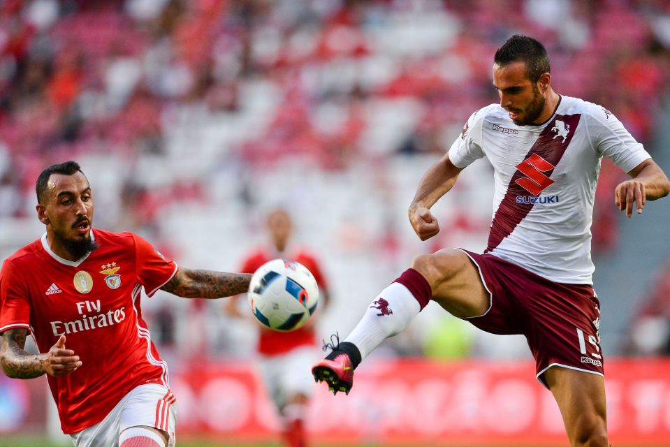 Torino's Serbian defender Nikola Maksimovic (right) is a £20m target for West Ham