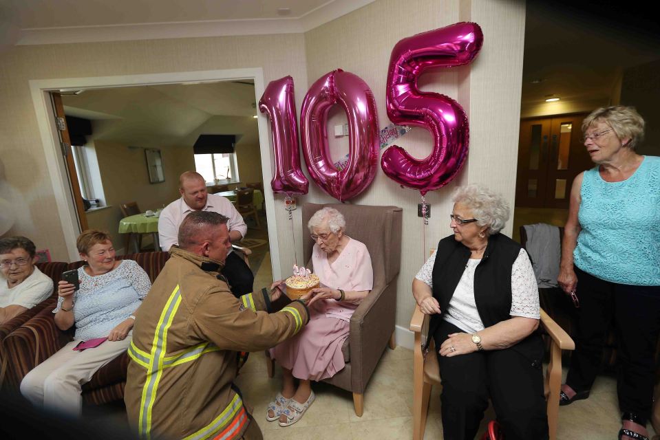 Auntie Ivy's wish came true when a burly fireman came through the window