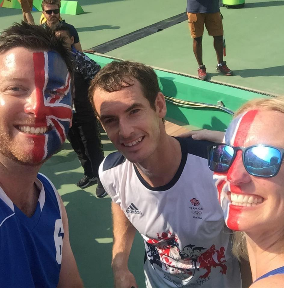  The couple have made the most of their trip. Pictured with Andy Murray